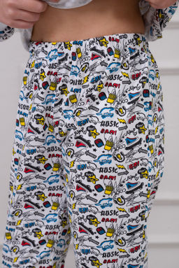 Пижама подростковая из кулирки пенье на манжетах Дрёма графити - Амадэль фото 13