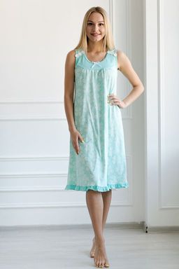 Ночная сорочка из кулирки Василиса зеленый - Амадэль фото 5