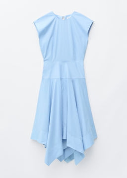 Vestido midi en popelina de algod?n