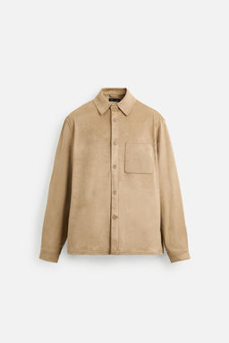 LIGHTWEIGHT FAUX SUEDE OVERSHIRT - Zara фото 7