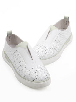 06-YE297-1 WHITE/OLIVE Туфли летние женские (натуральная кожа)