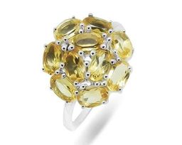 Кольцо из серебра цитрин, Алира