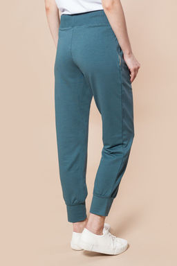 Брюки из эластичного футера с молниями