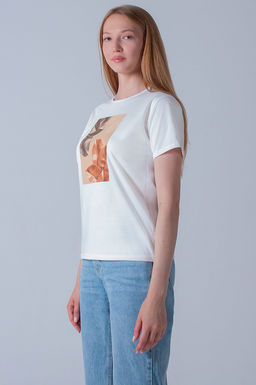 Арт. 3192 Футболка женская 44-52 (5 шт) Цвет:молочный - Калинка фото 2