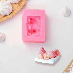 Молд Доляна Сонный ребёнок, силикон, 9?6 см, розовый