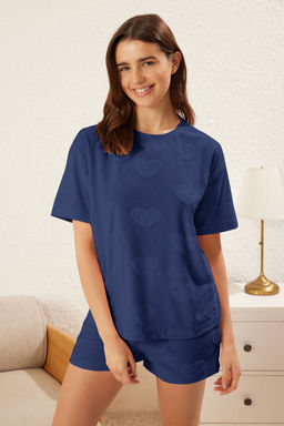 Trendyolmilla Pembe Pamuklu Kalpli Sortlu Orme Pijama Tak?m? THMSS25PT00285  фото 6