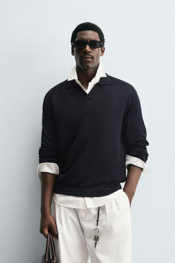 TEXTURED KNITTED POLO SHIRT - Zara фото 2