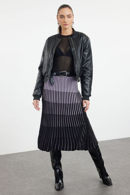 TRENDYOLMILLA Lila Midi Renk Bloklu Etek TWOSS20ET0195