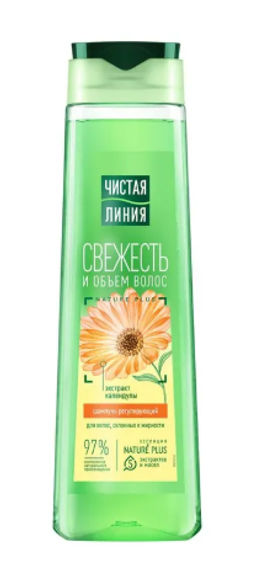 ЧИСТ.ЛИНИЯ д/волос шампунь 400мл Регулирующий Календула