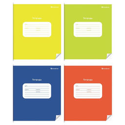 Комплект тетрадей 12 листов, косая линия, ОДНОТОННЫЕ ЯРКИЕ ЦВЕТА мелованный картон, ВД-лак...
