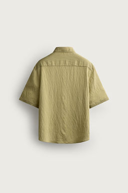 CAMISA BOXY FIT JACQUARD RAYAS / Amarillo - Zara фото 8
