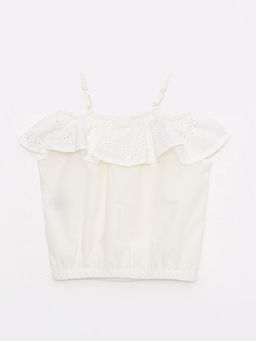 Kay?k Yaka Fisto Detayl? Poplin K?z ?ocuk Bluz - Waikiki фото 2