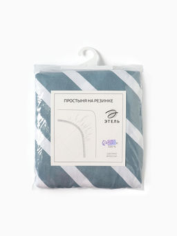 Простыня на резинке 1.5-спальная «Этель. Диагональ», 160×200+25 см, бязь