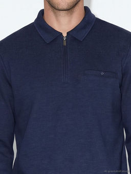 Polo Yaka Desenli Erkek Sweatshirt