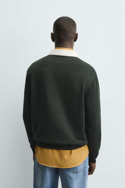 CONTRAST COLLAR POLO SWEATSHIRT - Zara фото 11