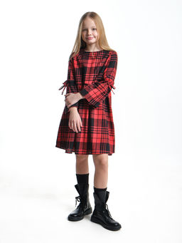 Платье для девочки нарядное UD 6837 бежевая клетка - Mini maxi фото 15