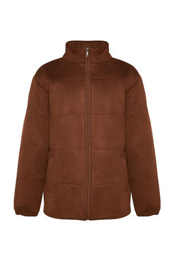 Trendyolmilla Man Kahverengi Regular Fit Suet Dik Yaka Hafif Dolumlu Ceket Mont TMNAW24MO00011  фото 7