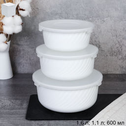 Форма для холодца с крышкой 3 предмета GRAY-DW3 (WHITE) /уп12/ 749759