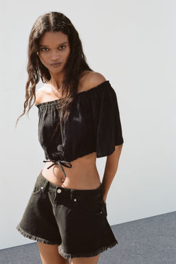 Top off-the-shoulder con efecto arrugado - H&m фото 6