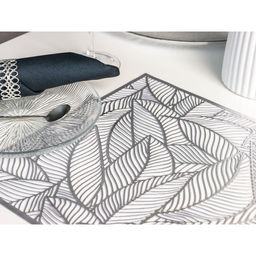 Цена за 6 шт. Салфетка сервировочная на стол Доляна Листопад, 4530 см, цвет серебряный  фото 3