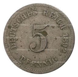 5 пфеннигов 1892 года G Германия