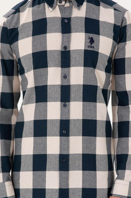 Мужская темно-синяя рубашка с длинным рукавом - U.s. polo assn фото 6