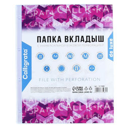 Цена за 2 шт. Файл-вкладыш А4, 100 мкм, Calligrata, ПВХ, усиленный, матовый, 10 штук