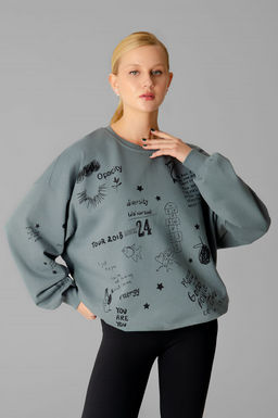 Арт. 15132/1 Свитшот женский оверсайз 46-52 (4 шт) Цвет:темно-серый - Калинка фото 41