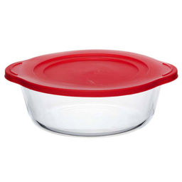 Боркам (Borcam) Форма стеклянная жаропрочная 1,45л, пластмассовая крышка, цветная коробка, Pasabahce (Турция)