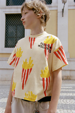 CAMISETA ESTAMPADO PATATAS FRITAS / Amarillo