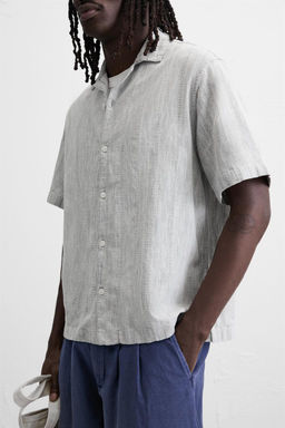 TEXTURED DENIM SHIRT - Zara фото 13