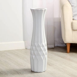 Ваза напольная «Джанин», 15×60 см, керамика, белая