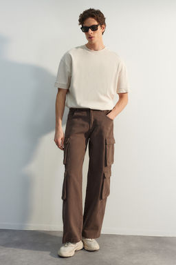TRENDYOL MAN Limited Edition Kahverengi Premium Cepli Baggy Kargo Pantolon TMNSS23PL00036 - Trendyolmilla фото 4