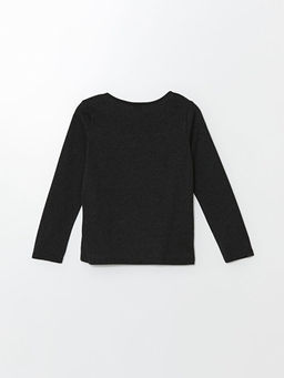 Bisiklet Yaka Ay? Teddy Bask?l? K?z ?ocuk Ti??rt