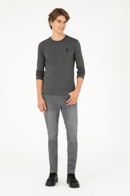 Мужской базовый свитшот антрацитового цвета - U.s. polo assn фото 4