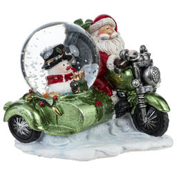 Фигурка декор в стекл шаре "Дед Мороз на мотоцикле", D 4.5 см, L8 W7,5 H7,5 см, 2в.