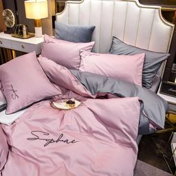 КПБ Mency однотонный с вышивкой MENO017 Евро