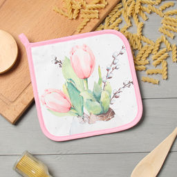 Прихватка ЭтельТюльпаны 19х19 саржа,100% х/л,ватин 250г/м2  фото 6