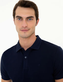 Lacivert Slim Fit Polo Yaka Merserize Ti__rt - Pierre cardin фото 2