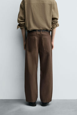 WASHED STRAIGHT-LEG TROUSERS - Zara фото 3