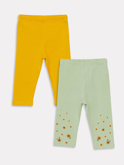 Basic Beli Lastikli 3/4 Boy K?z Bebek Tayt 2li