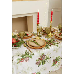 Скатерть новогодняя Доляна Шишкин лес 110*145 см, 100% п/э  фото 2