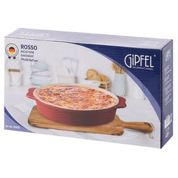 51073 GIPFEL Форма для запекания ROSSO овальная 35х20,5х7см/2100мл. Цвет: красный. Материал: жаропрочная керамика