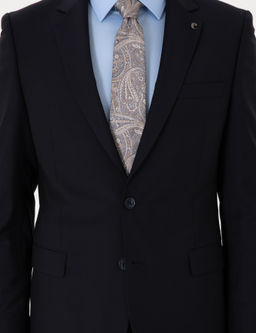 Lacivert Slim Fit %100 Y_n Mono Yaka Tak_m Elbise - Cacharel фото 7