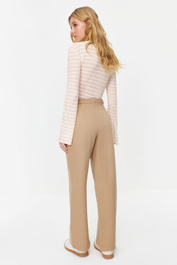 TRENDYOLMILLA Siyah Wide Leg/Genis Paca Dokuma Kumas Pantolon TWOAW21PL0332  фото 6