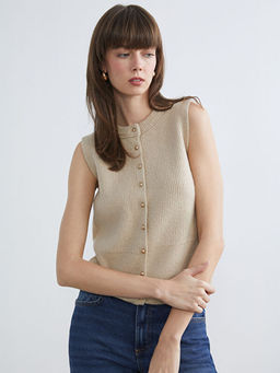 Bisiklet Yaka Kad?n Triko Yelek