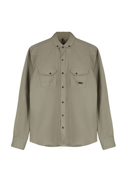 Haki Regular Fit C?tc?tl? Denim Kot Gomlek TMNSS24GO00081