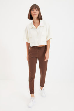 Kahverengi Basic Jogger Ince Orme Esofman Alt? Pantolon TWOAW21EA0194