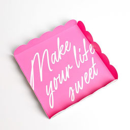 Цена за 5 шт. Коробка для печенья, кондитерская упаковка с пластиковой крышкой, Make your life sweet, 18?18?3 см