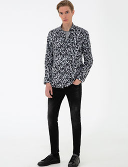 Черная рубашка узкого кроя с длинным рукавом - Cacharel фото 6